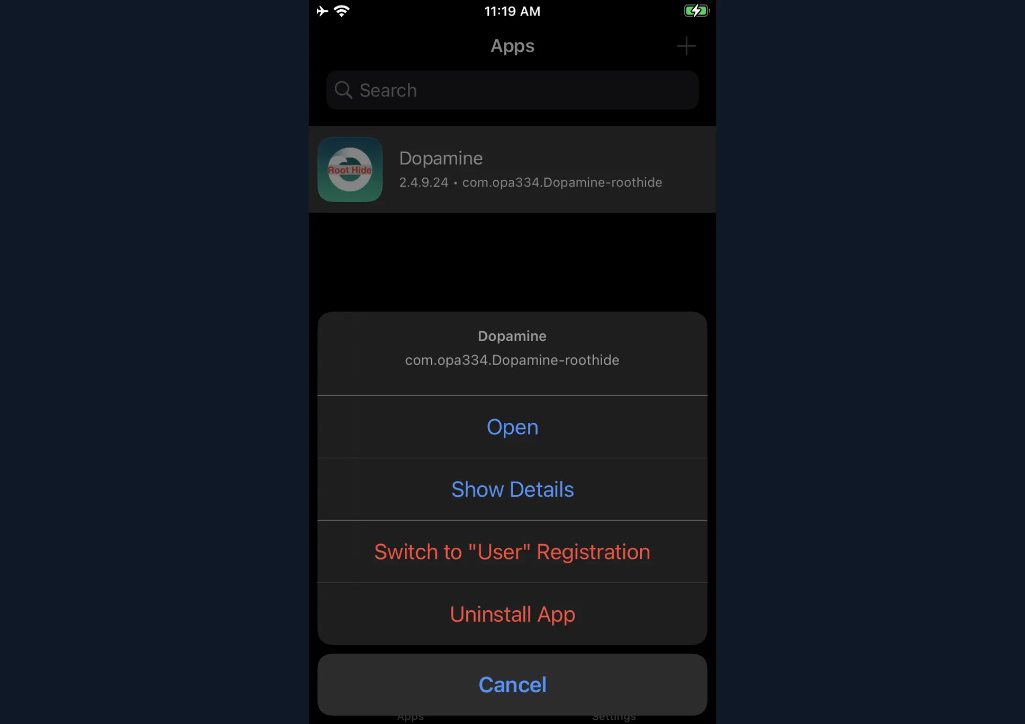 รูปภาพ 11 - TrollStore App Options