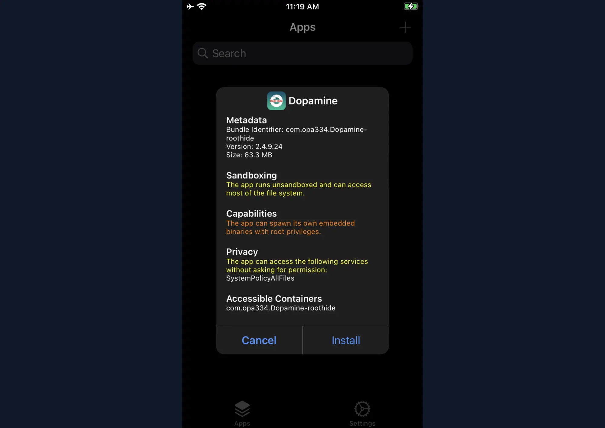 รูปภาพ 10 - Dopamine Install Metadata