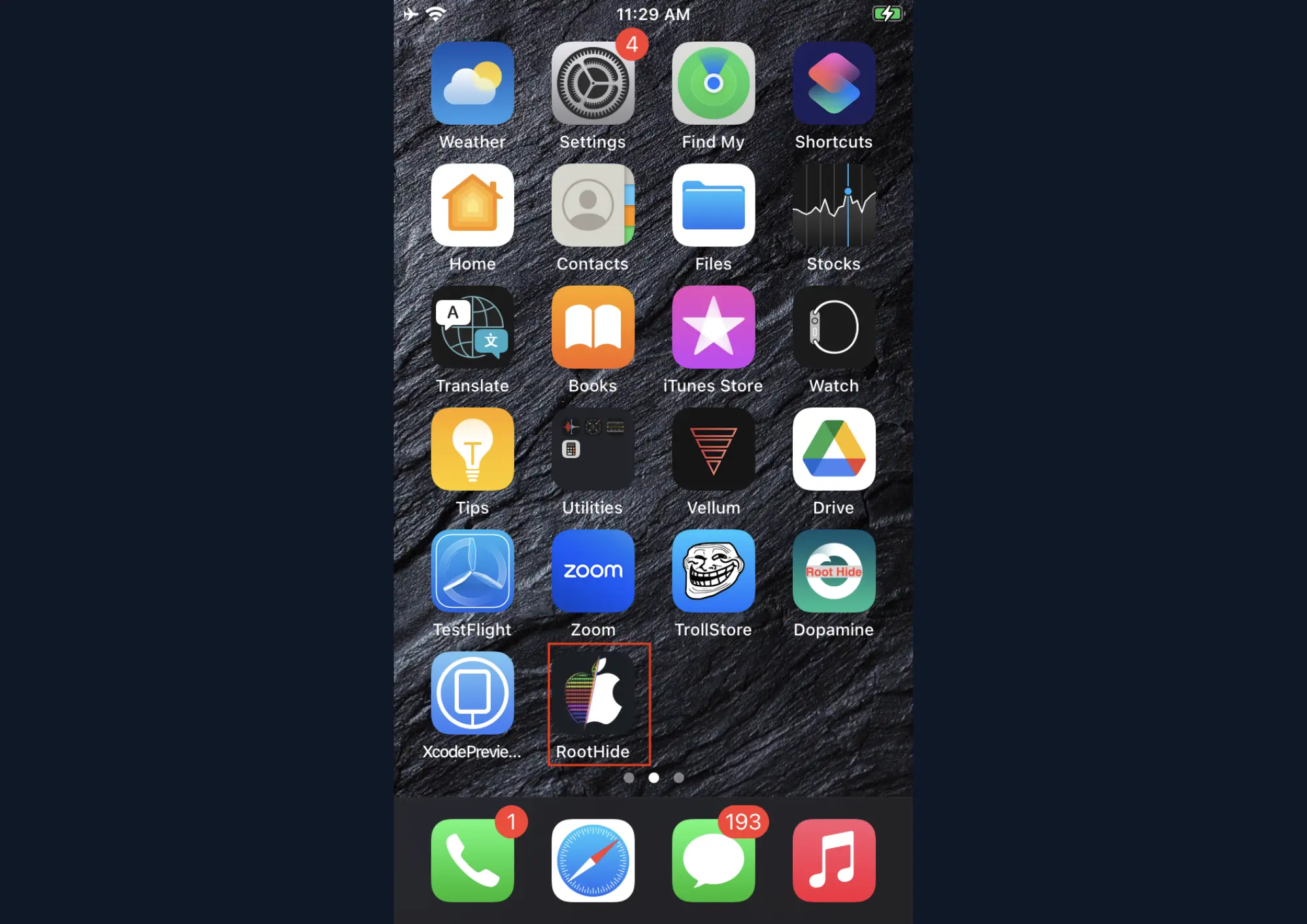 รูปภาพ 15 - Home Screen with RootHide