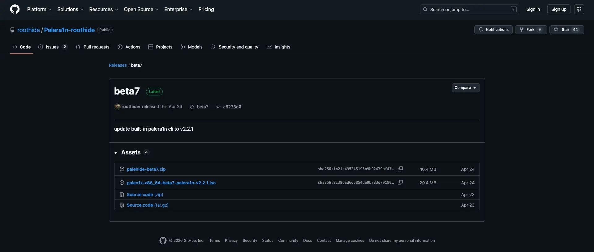 รูปภาพ 2 - GitHub Releases Palera1n
