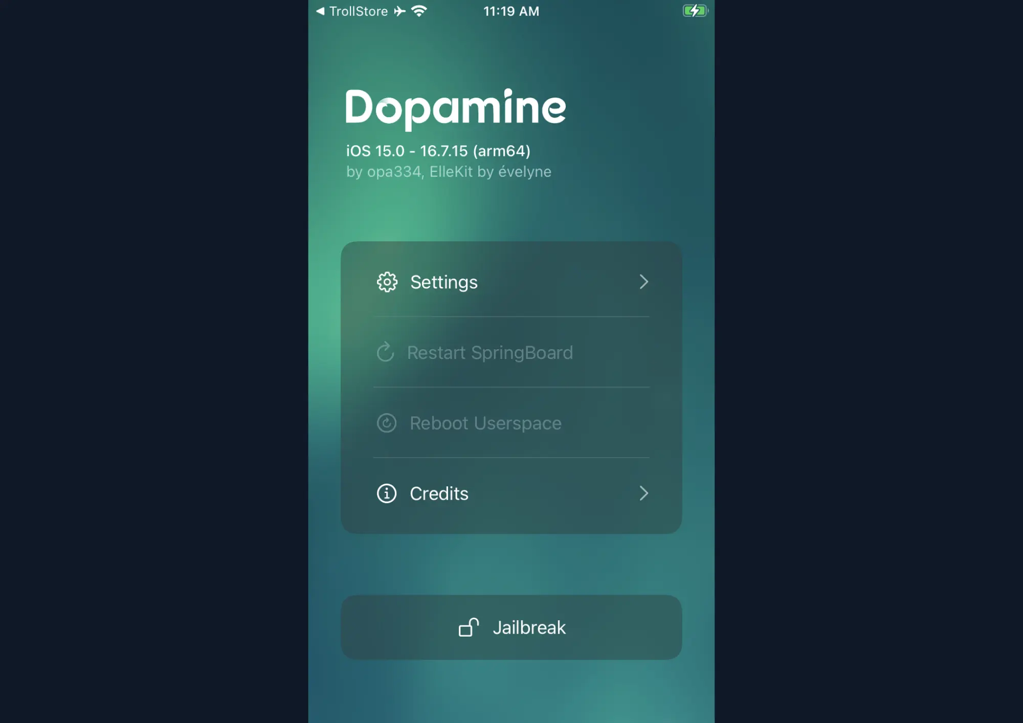 รูปภาพ 12 - Dopamine App Jailbreak Button