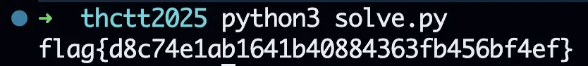 Python script execution showing the decrypted flag